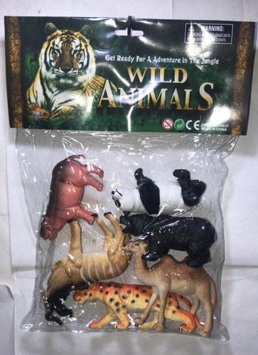 Animales De Selva En Bolsa Pvc X6 P852/6 33x25 Goma Srj