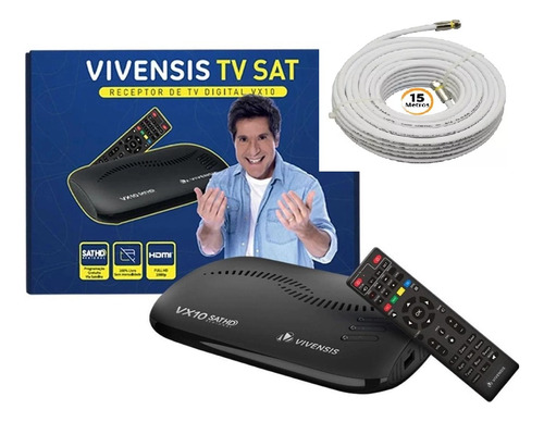 Receptor Digital Vivensis Vx10 Tv Hd Sat + Brinde 15 M.cabo