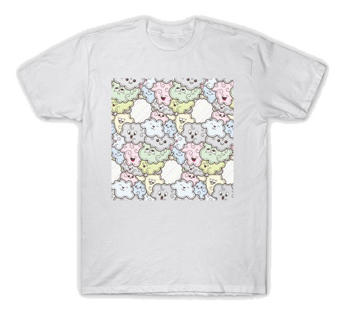 Hermosa Playera Unisex Estilo Kawaii Nubes Todos Colores