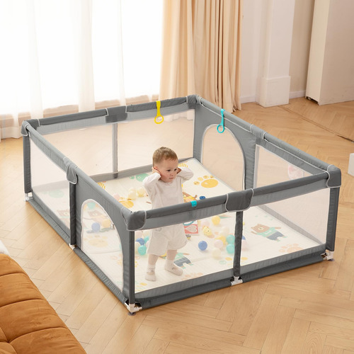 Corralito Para Bebés, 71 X 59 Pulgadas Resistente Con Malla