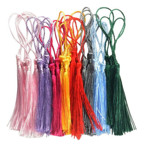 60 Piezas Borla Multicolor Borla Hecho Suave Mini Borlas Con