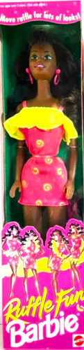 Ruffle Fun Barbie Muñeca Afroamericana 1994 Mattel #12434