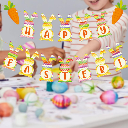 Xj Pancarta De Feliz Pascua, Decoraciones Colgantes En