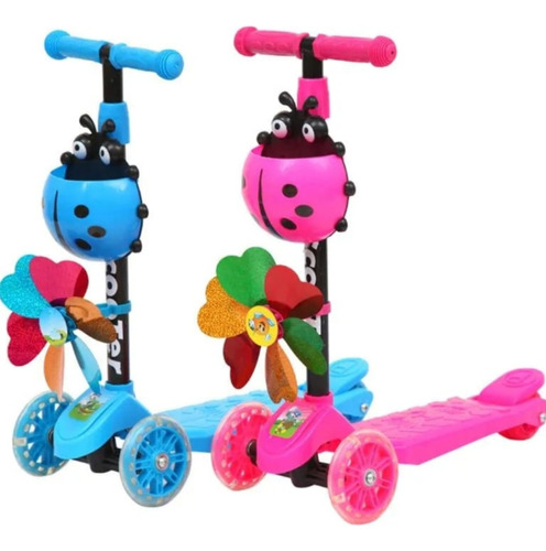 Scooter Patín De Pie Ajustable Plegable Con Luces Para Niños