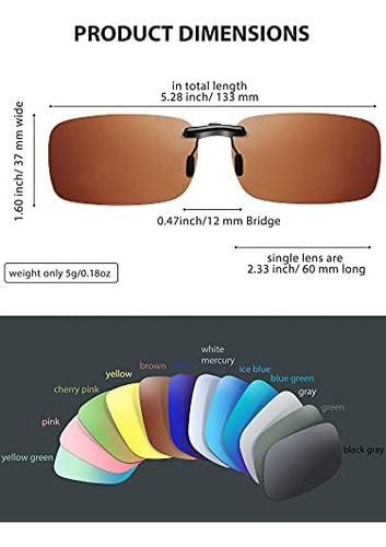 Weewooday 12 Piezas De Gafas De Sol Polarizadas Con Clip Sin