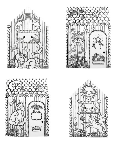 Casa De Juegos De Cartón Unicorn Playhouse Para Niños