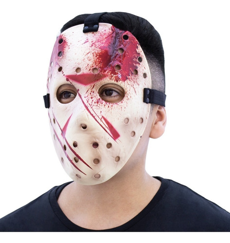 Mascara Hockey Jason Con Sangre Halloween