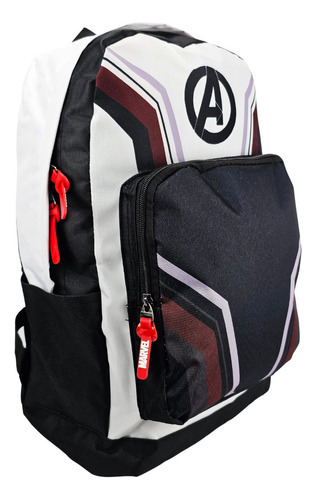 Mochila Escolar Juvenil Vingadores Grande Branco Luxcel Cor Preto Desenho do tecido Avengers