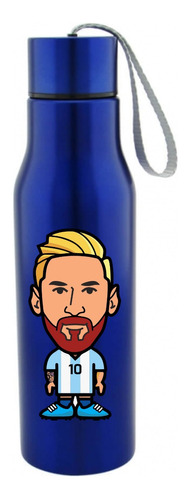 Termo Leo Messi Botilito Botella Aluminio Azul 650 Ml