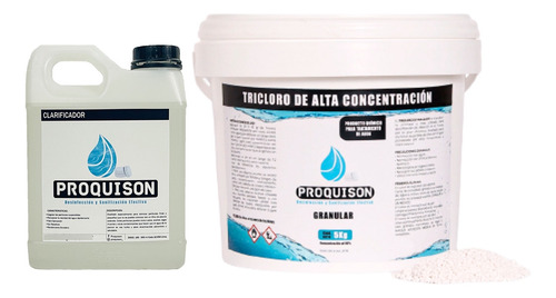 Cloro Alberca Grano Cubeta 5 Kg Tricloro Y Clarificador 1 L