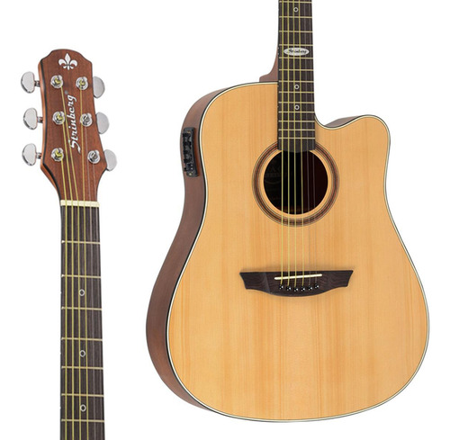 Violão Strinberg Sd200c Ns Natural Aço Elétrico Com Afinador