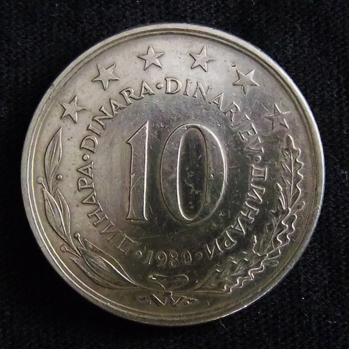 Yugoslavia 10 Dinares 1980 Excelente Km 62 