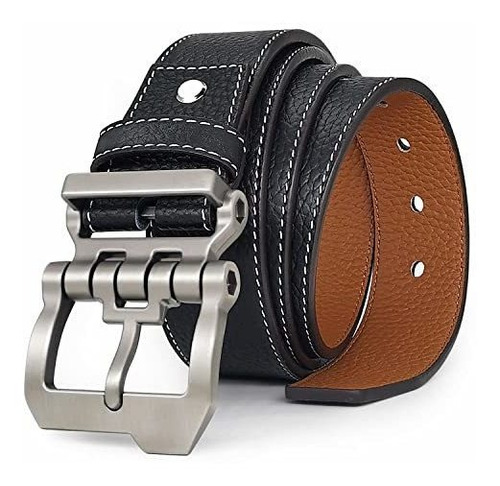 Cinturón De Cuero Para Hombre - 1,5  Negro (tallas 28 -57 )