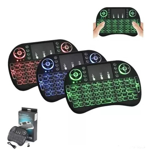 Mini Teclado Inalambrico Mousepad Luz Led Touchpad