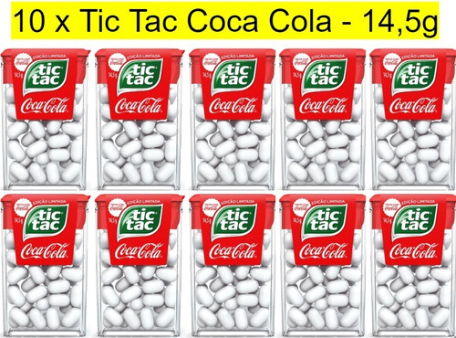 Kit C/ 10 Unids - Tic Tac Coca Cola 14,5g - Edição Limitada