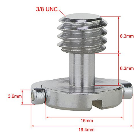 Tornillo Montaje D-ring 3/8puLG Cámara Trípode (2 Unidades)