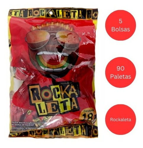 5 Bolsas Rockaletas 18pz Envío Gratis Paleta Con Chile 