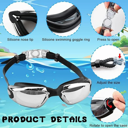 An Kit De Natación ,gafas Ajustables Con Protección Uv