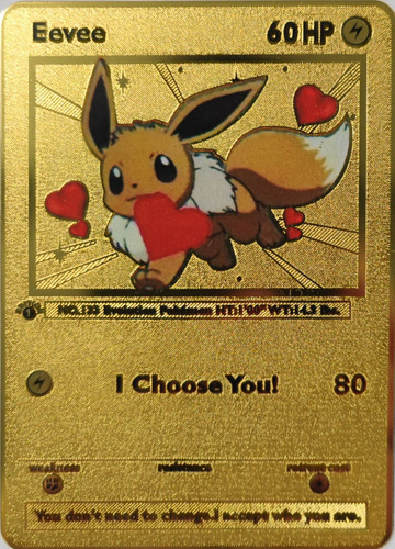 Golden 37 Love Eevee, 6,3 X 8,8 X 0,1 Cm (17 G), Metal Van G