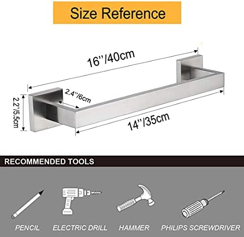 Toallero De 16 Pulgadas Para Baños De Acero Inoxidable 304 D