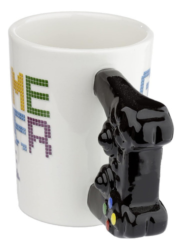 Taza Ceramica Game Over Agarre Tipo Joystick 350ml