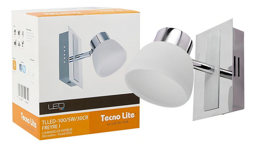 Luminario Muro Comedor Freyre1 Led Calido Cromo 5w Tecnolite