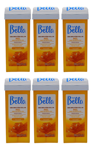 Kit 6 Refis Cera Roll-on Mel Depilatotia 100g Depil Bella