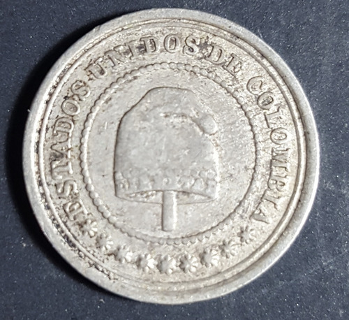 Moneda De Colombia 2.1/2 Centavos 1881 Grande