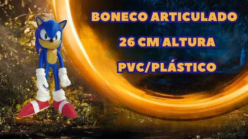 Boneco Sonic 28cm Filme 2020 Articulado Sega Coleção Caixa em