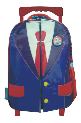 Mochila Carro Jardin 12p Disney Topa Tapa Iman Color Azul/rojo