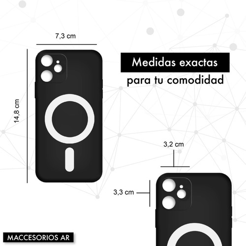 Imagen 8 de 10 de Funda Magsafe Silicona Compatible Con iPhone 12
