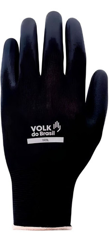 Kit 12 Pares Luva Tátil Volk Em Nylon Com Banho Pu Preta
