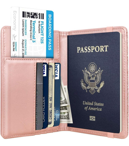 Funda Para Pasaporte, Tapa De Pasaporte Con Bloqueo Rfid De