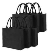 Comprar 6 Bolsas De Yute Negras, Bolsas De Yute Con Asas Y Lámina