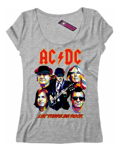 Remera Mujer Ac/dc Let There Be Rock Pop Art Mu 21 Dtg