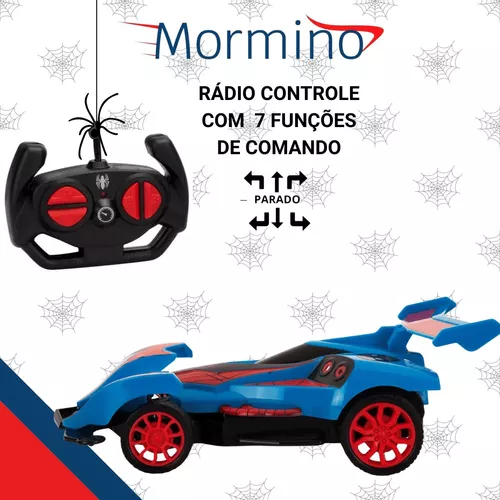 Carrinho Controle Remoto Homem Aranha Web Charge 7 Funções