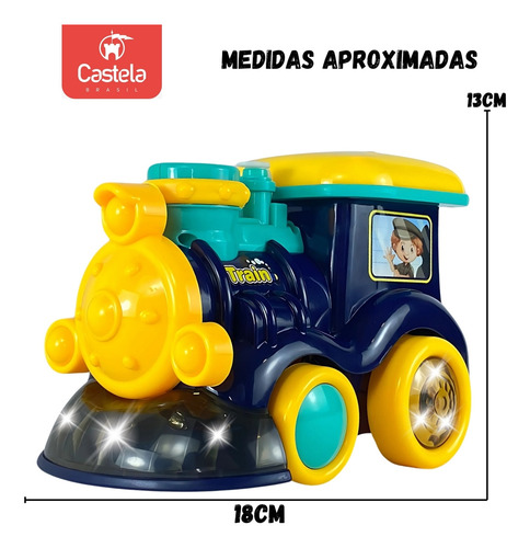 Trenzinho Azul Solta Bolhas Infantil Com Som E Luz - Castela