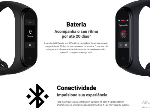 Relógio Xiaomi Mi Band 4 Smartwatch Pulseira 100% Original
