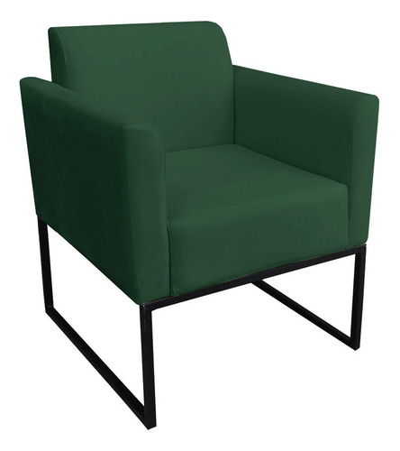 Imagem 3 de 7 de Kit 02 Poltronas Marisa Suede Verde Base Preto