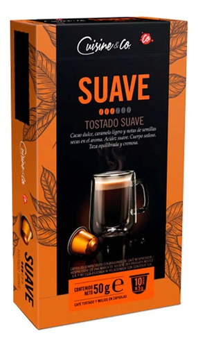 10 Capsulas Cafe Nespresso Suave Cuisine & Co Import. España