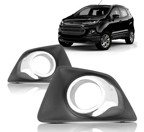 Grade Moldura Milha Ecosport 2013 2014 2015 Aro Cromado Furo