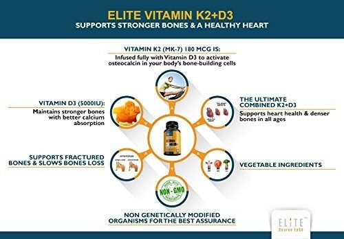 Suplemento De Vitamina K2 (mk7) Con D3 - Complejo Potente De