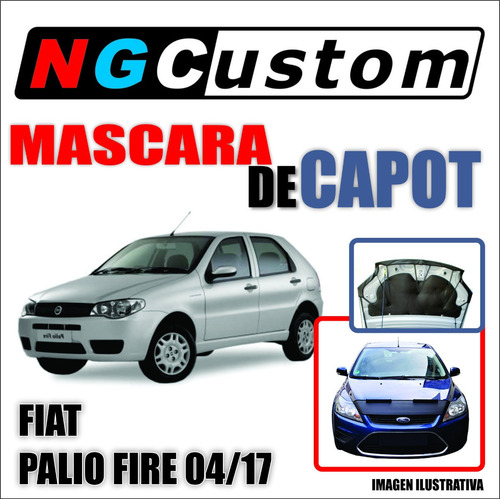 Mascara De Capot Fiat Palio Fire 04/17 En Ecocuero