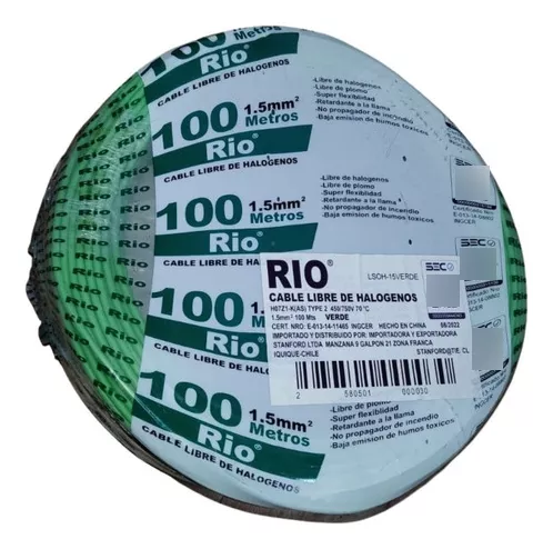 Cable Libre de Halógeno ECO-REVI 2.5mm Verde H07Z1-K x Rollo 100 Metros.