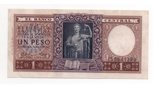 Billete Argentina 1 Peso Moneda Nacional Bottero 1916