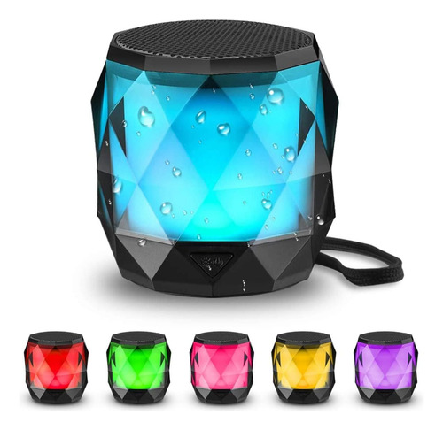 Altavoz Bluetooth Portátil Con Luces, Luz Nocturna Inalámbri