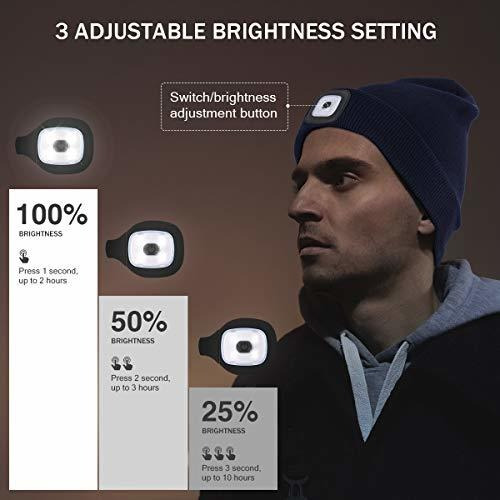 Gorro Luz Led Unisex Recargable Usb Libre 4 Invierno