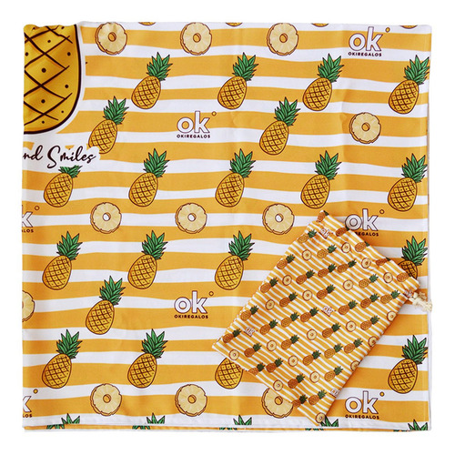 Imagen 4 de 7 de Lona Playera Lona Picnic Con Bolsa 140x140 Sunshine Ananá