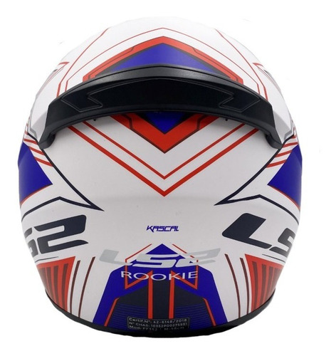 Imagen 7 de 9 de Casco Moto Integral Ls2 352 Kascal Blanco Azul Modelo 2021