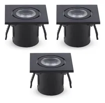 Comprar Kit 3 Mini Spot Embutir Led Iluminação Quadrado Móveis 3000k